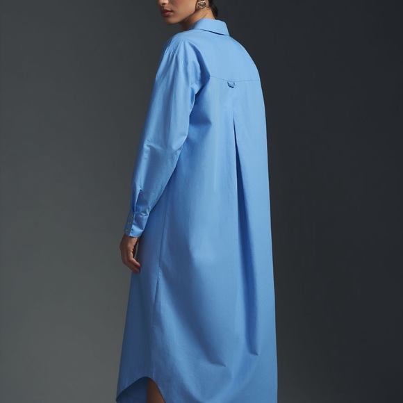 Anthropologie Maeve Long-Sleeve Shirt Dress in Blue - Picture 3 of 7